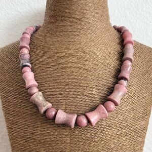 Jay King Rhodonite Gemstone and Sterling Silver Necklace